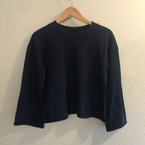 Crop Navy Sweatshirt